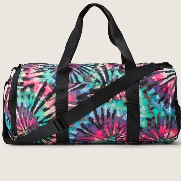 Victoria’s Secret black and tie-dye, duffel bag, shoulder strap and carry handle - Picture 2 of 10